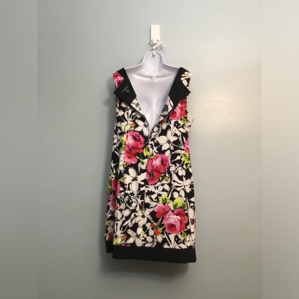 Perceptions Floral Mini Dress in Black with Pink and Green Accents - Picture 15 of 15